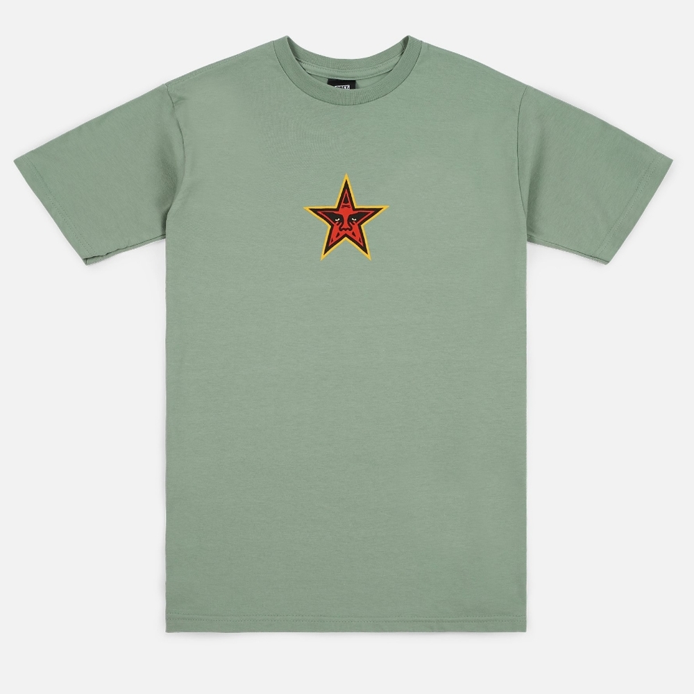 NWT Obey Men's Star Face T-Shirt in Sage